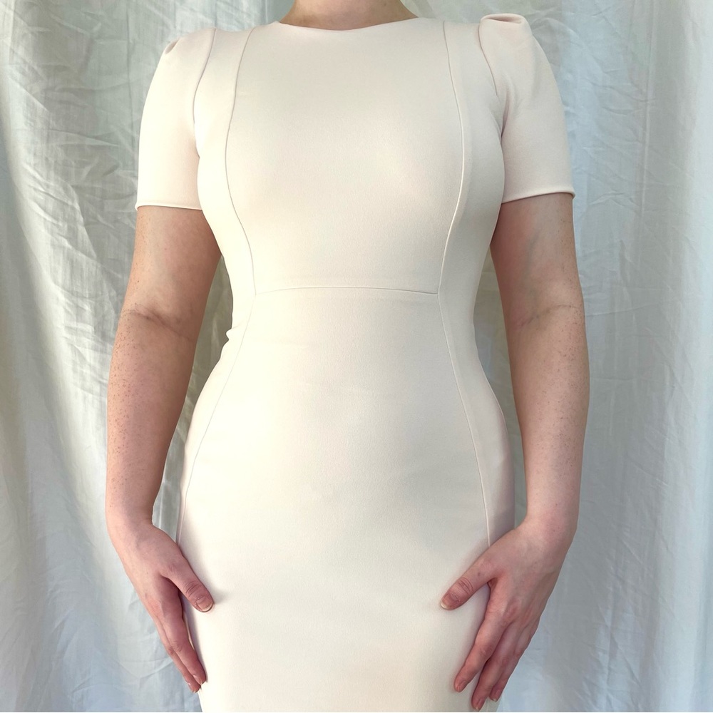 Calvin Klein Blush Tulip Sleeved Pencil Dress